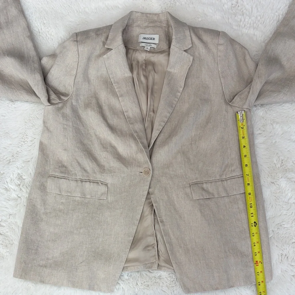 JAEGER Pure Linen ,Size 18,Women's ,Color Oatmeal,Blazer - Picture 14 of 17